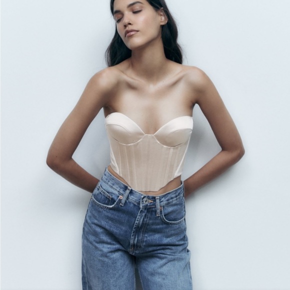 New Zara | Corset Satin Effect Top - Picture 16 of 17